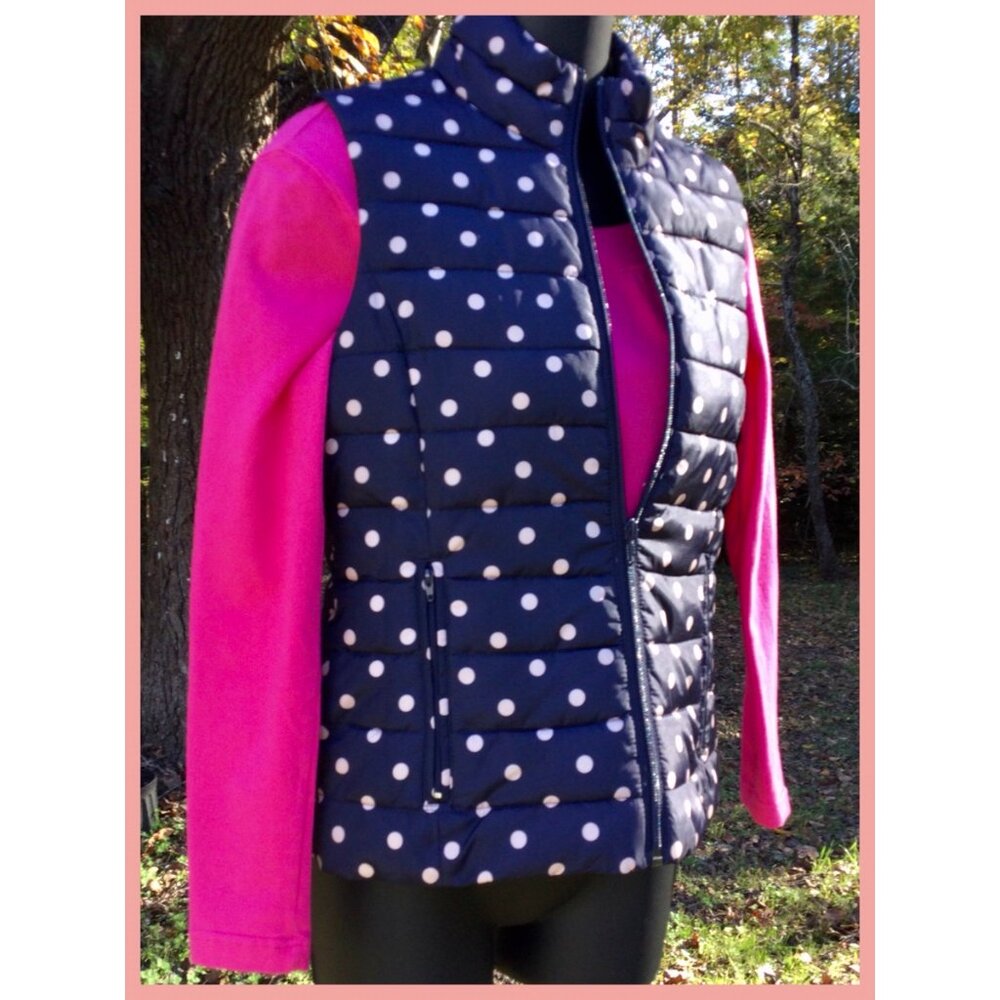 Polka-dot Puff Vest, sz XS